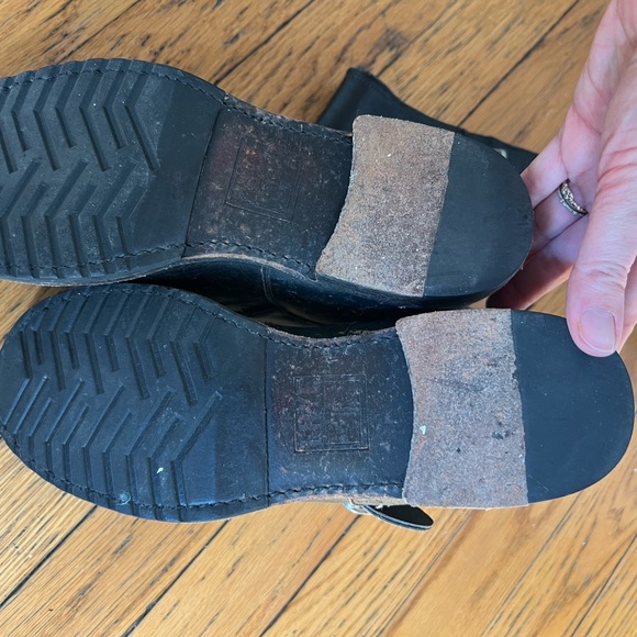 Frye Veronica Boots Leather Engineer Moto Boot Distressed, black Sz 8 - Picture 6 of 7